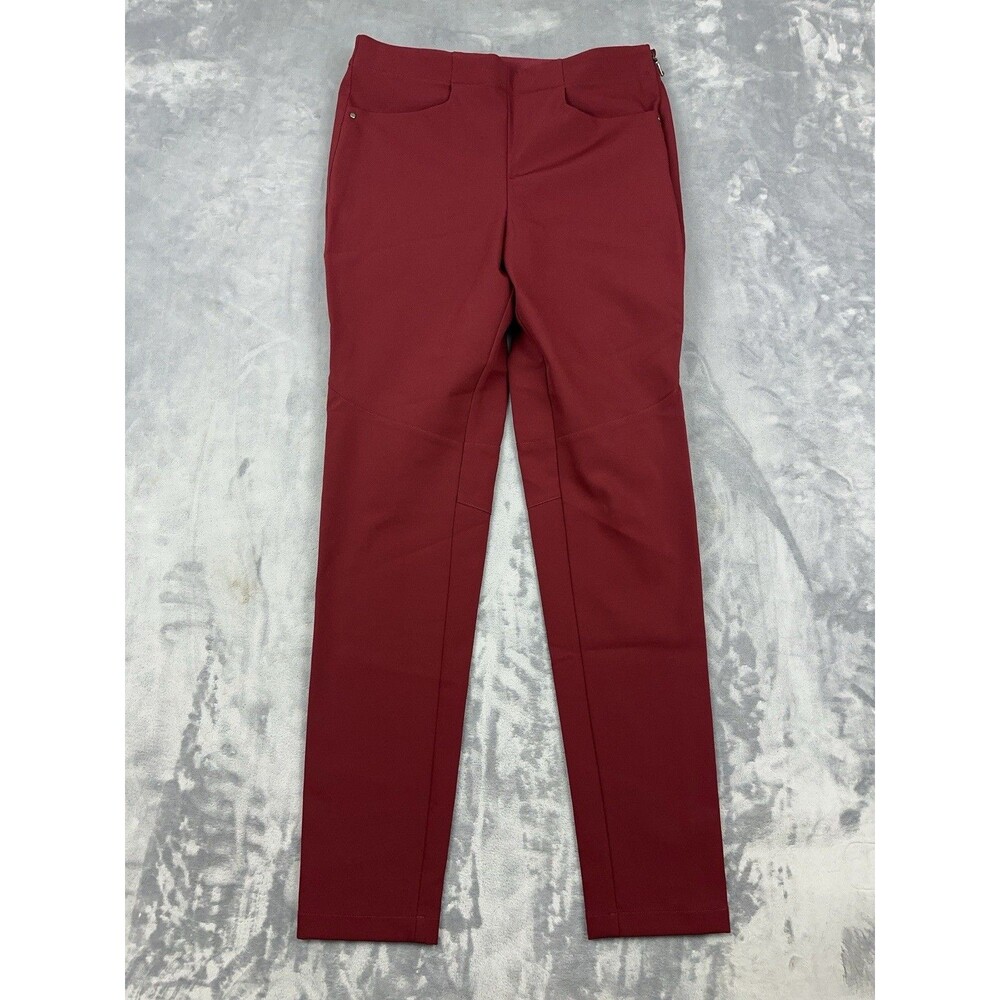 RLX Ralph Lauren Eagle Stretch Golf Pants Womens Size 8 Maroon Side Zip